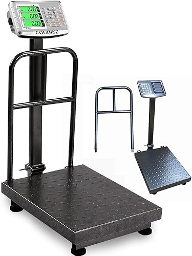 Báscula de plataforma industrial de piso de 660 libras con barandilla extraíble Balanza digital con precisión LB/KG Displa plegable para pesar