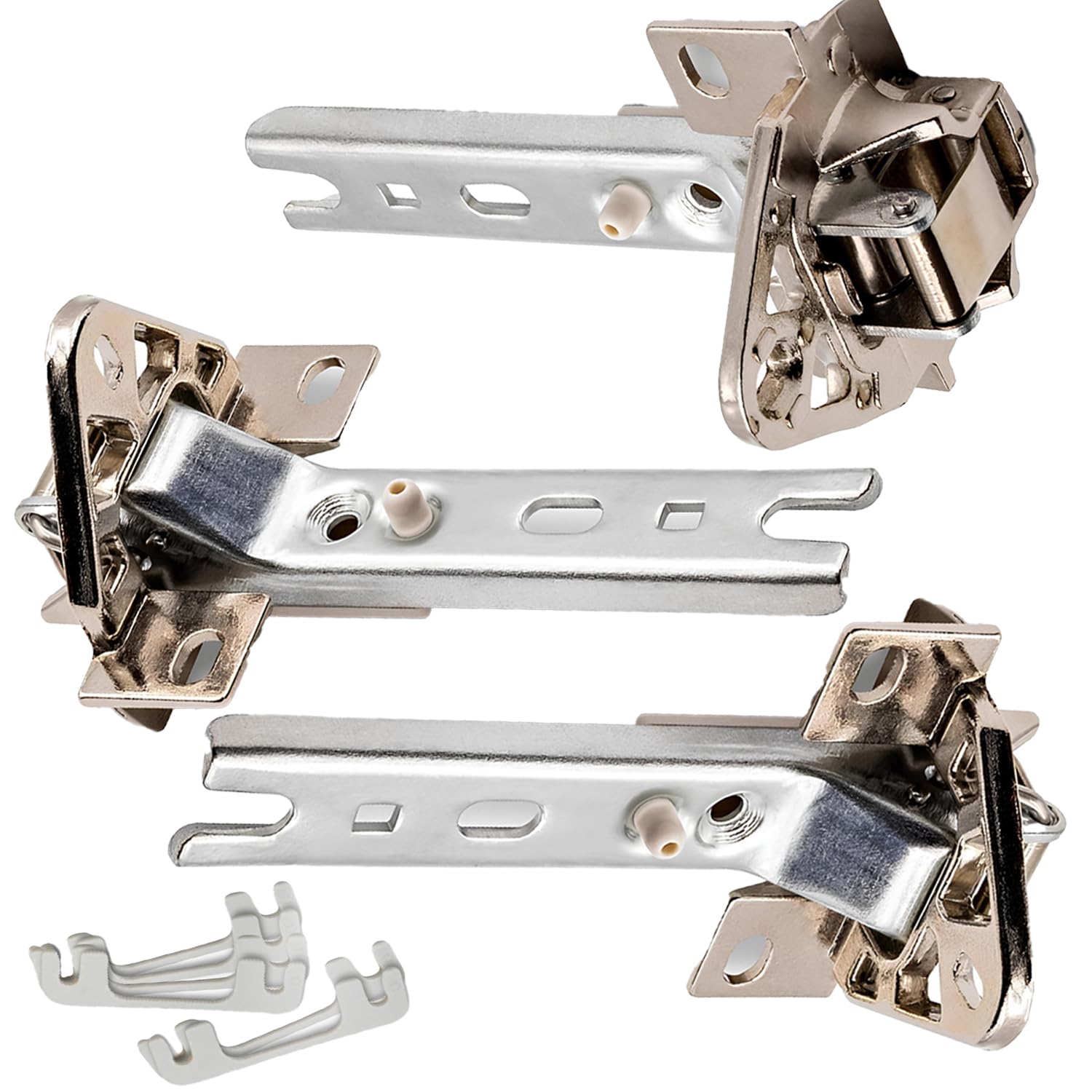 Satz mit 3 Scharniere und 6 Unterlegscheiben 00268699 268699 5554870 zum Kühlschrank Tür Scharnier Reparaturset für Bosch für Siemens für Miele für Whirlpool für Philips Garantie 10 Jahre - Monteral