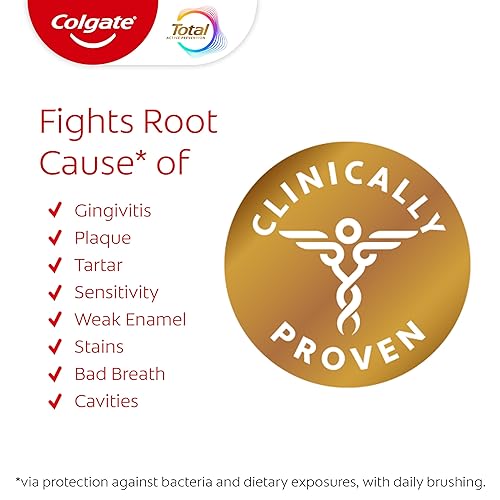 Miniatura 5 de Colgate Total Whitening Pasta de dientes 5.1 oz, paquete de 4, fluoruro, antibacteriano, para placa, gingivitis, sensibilidad, eliminación de