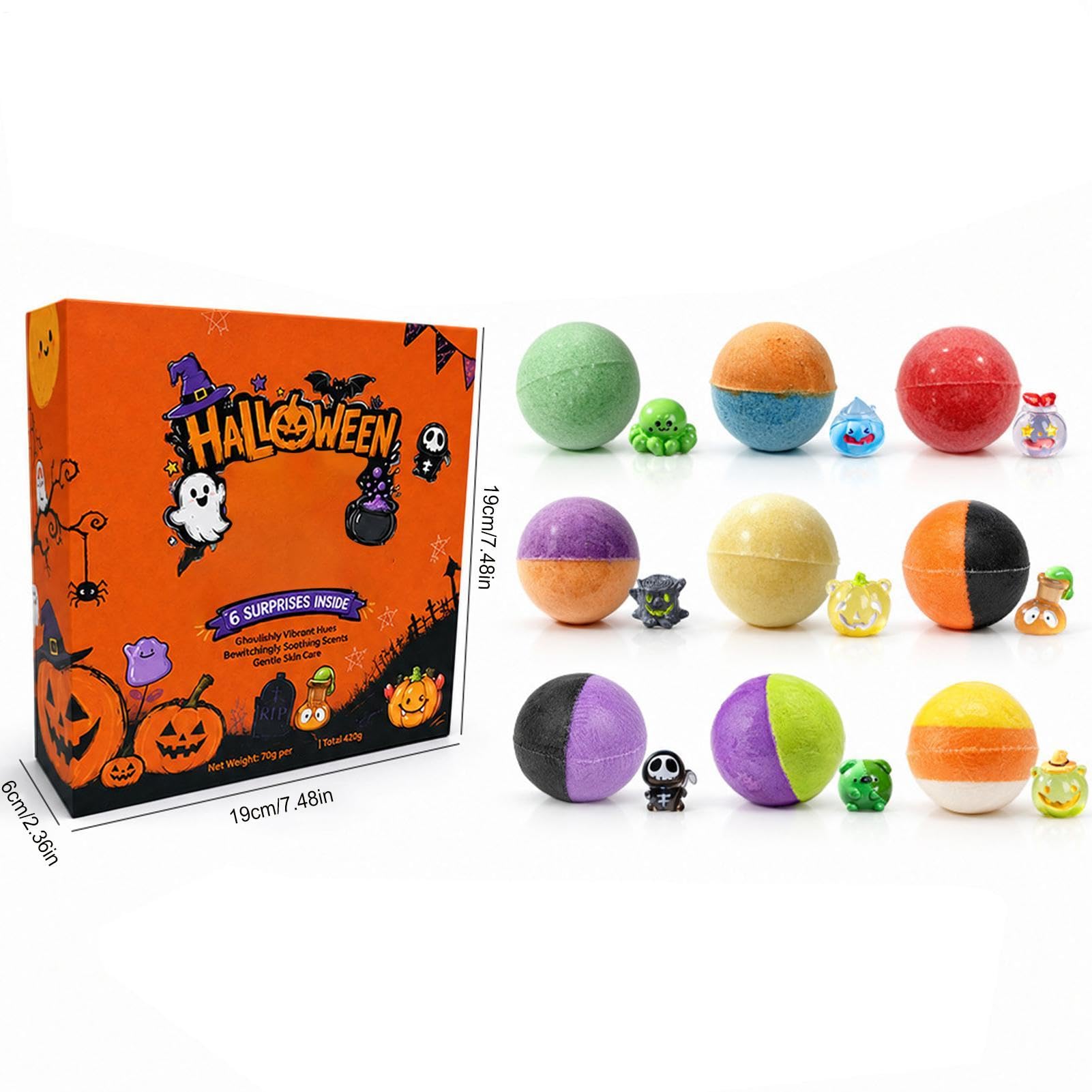 Badekugeln für Kinder 9er Set Halloween Beruhigende Duft Badesprudel
