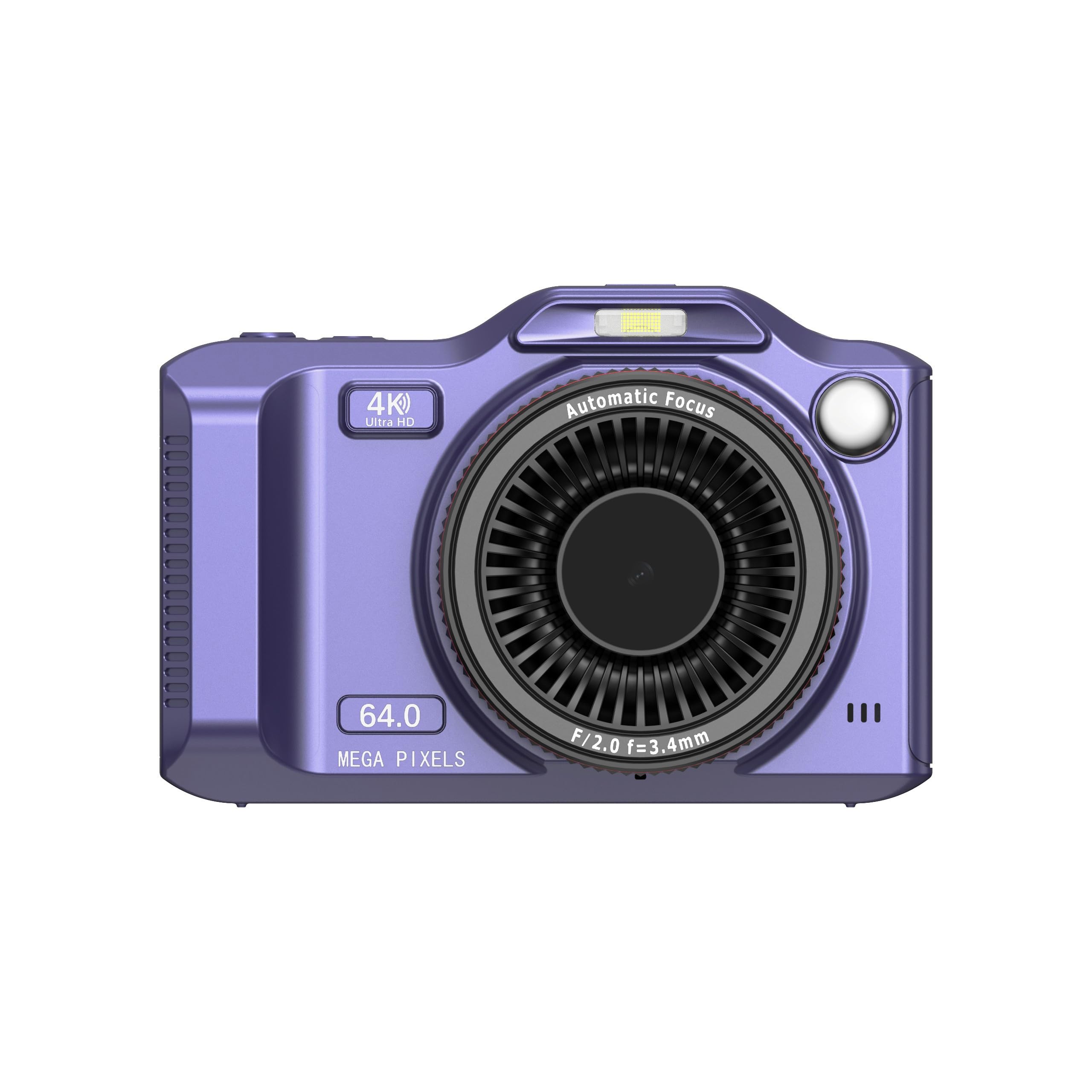 FACAIIO Cámara digital 4K con cámaras delanteras y traseras, visor HD de 2.8 pulgadas, zoom de 18x, creación de contenido de redes sociales habilitado para WiFi, color plateado