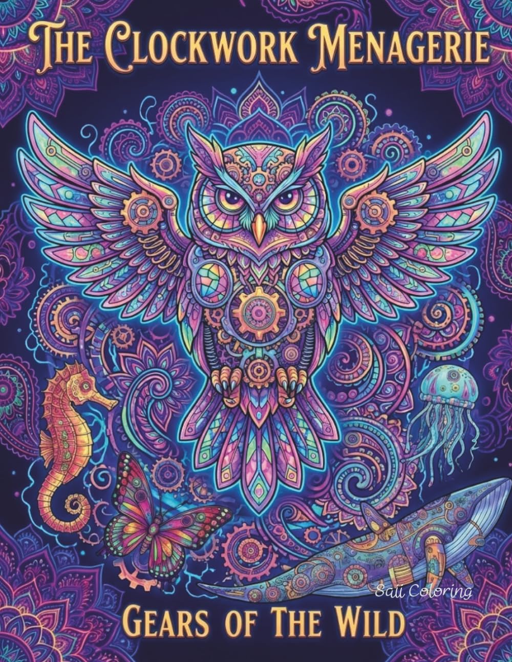 The Clockwork Menagerie: Gears of the Wild: An Intricate Steampunk Animal Coloring Book for Adults for Stress Relief and Relaxation
