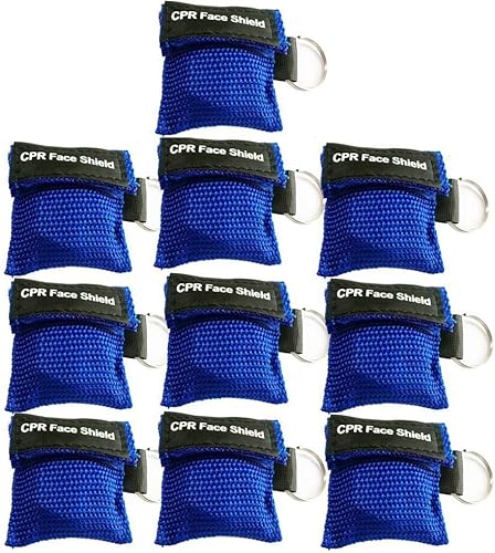 Máscara facial RCP roja, azul (Blue-10)