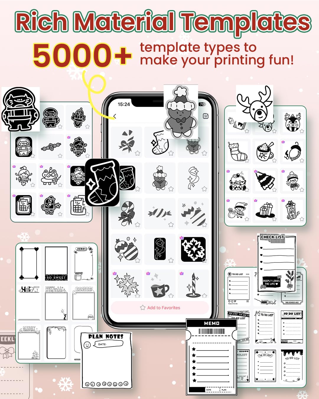 Phomemo M02 - Impresora térmica con 3 Rollos de Papel incluidos, compacta Impresora de Bolsillo inalámbrica para Viajes, Compatible con Android iPhone y iPad para Journal Children Daily Plan, Rosa