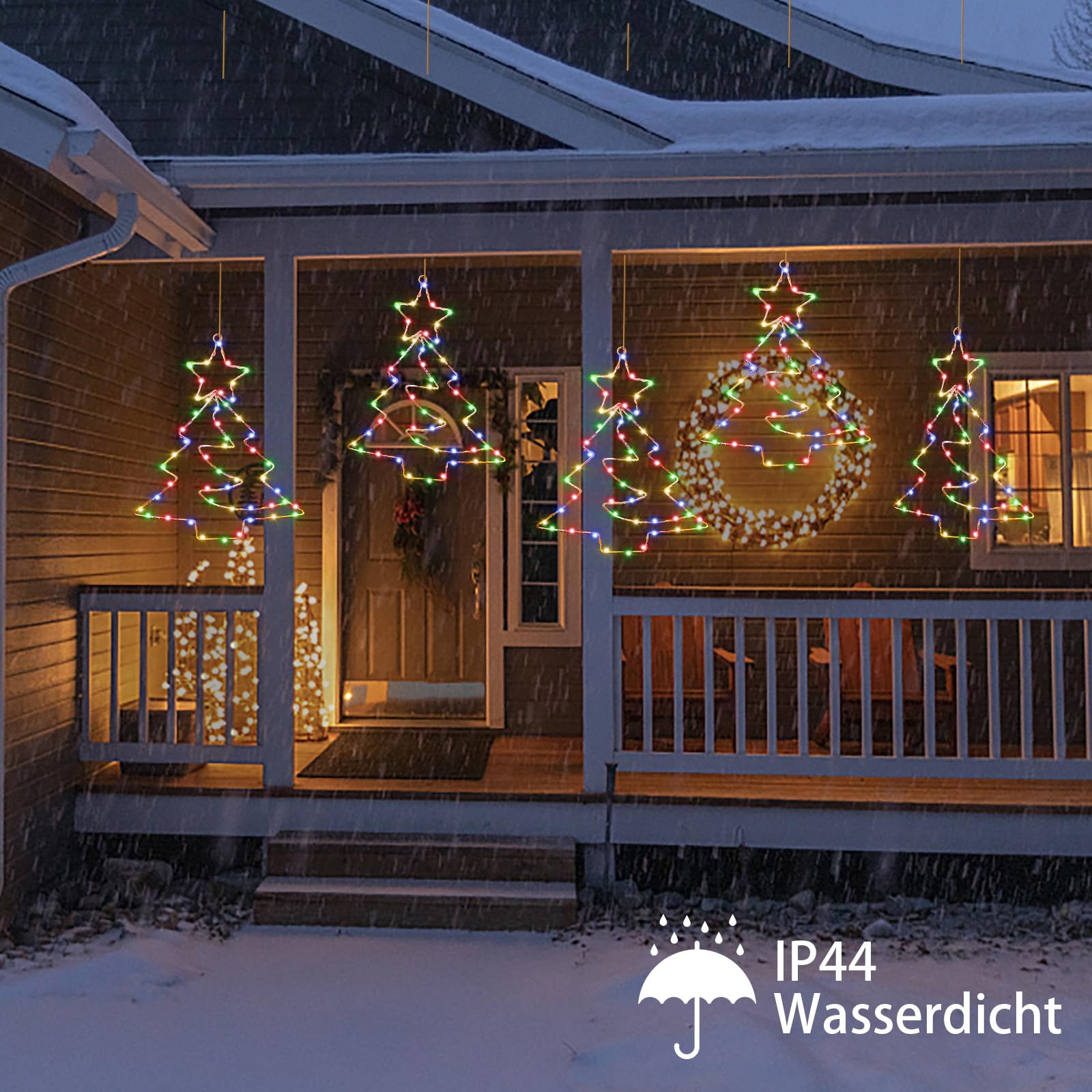 Luces navideñas para Ventana, 3pcs Decoración navideña para Ventana LED Luces navideñas batería iluminación navideña para Ventana con Timer 8 Modos de luz, Luces Navidad Interior