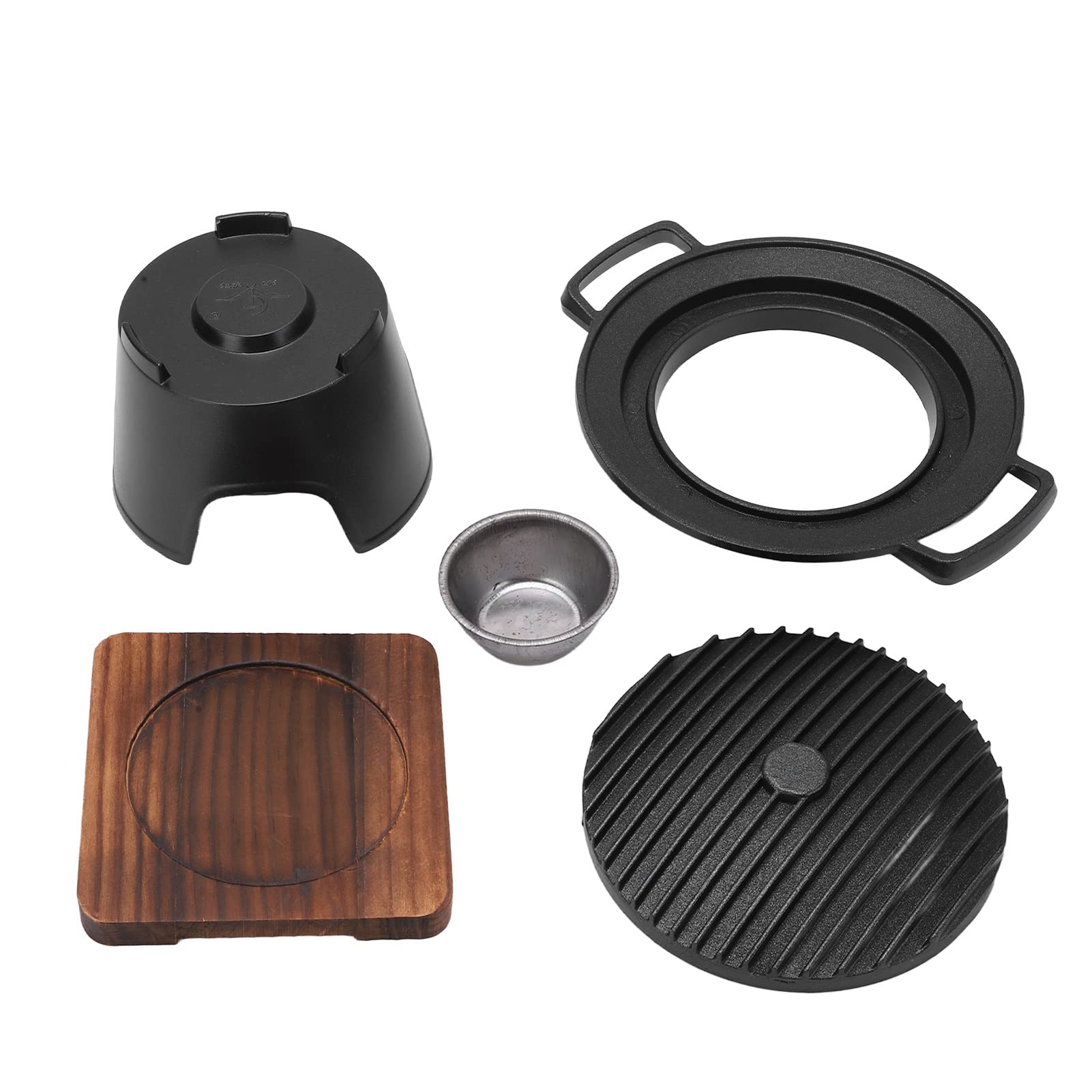 Mini parrilla de barbacoa, mini parrilla portátil, marco de aluminio fundido compacto, fácil de limpiar, antiadherente para viajes, camping, picnics 4