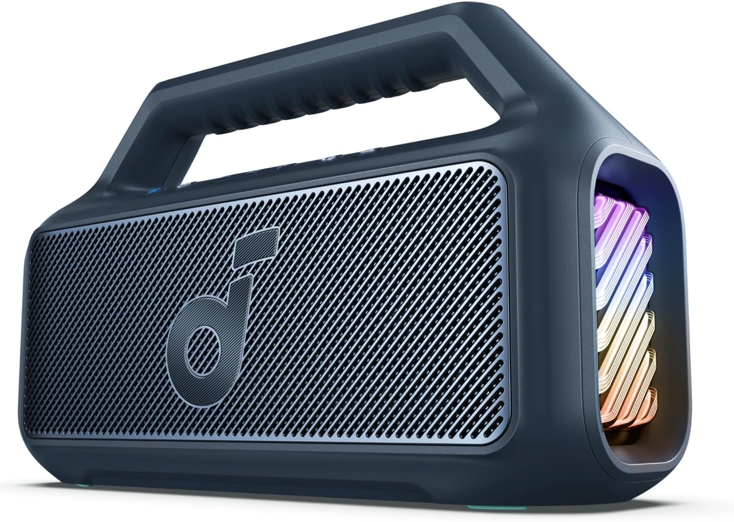 Anker Boom 2 Bluetooth Speaker, Outdoor Speaker with 80W, Subwoofer, BassUp 2.0, 24H Playtime, IPX7 Waterproof, Floatable, RGB Lights, Custom EQ, USB-C, Portable for Camping, Beach, Garden