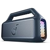 Boom 2 by Anker&comma; Outdoor Speaker&comma; 80W&comma; Subwoofer&comma; BassUp 2&period;0&comma; 24H Playtime&comma; IPX7 Waterproof&comma; Floatable&comma; RGB Lights&comma; USB-C&comma; Custom EQ&comma; Bluetooth 5&period;3&comma; Portable for Camping and Beach - Blue