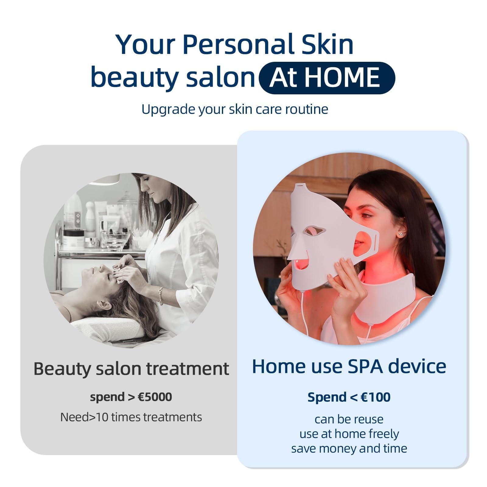 Led Maske Gesicht,Weiches Silikon,LED Lichttherapie Gesichts | Red Light Therapy Face，Hautverjüngung, Straffung & Aufhellung, Faltenglättung