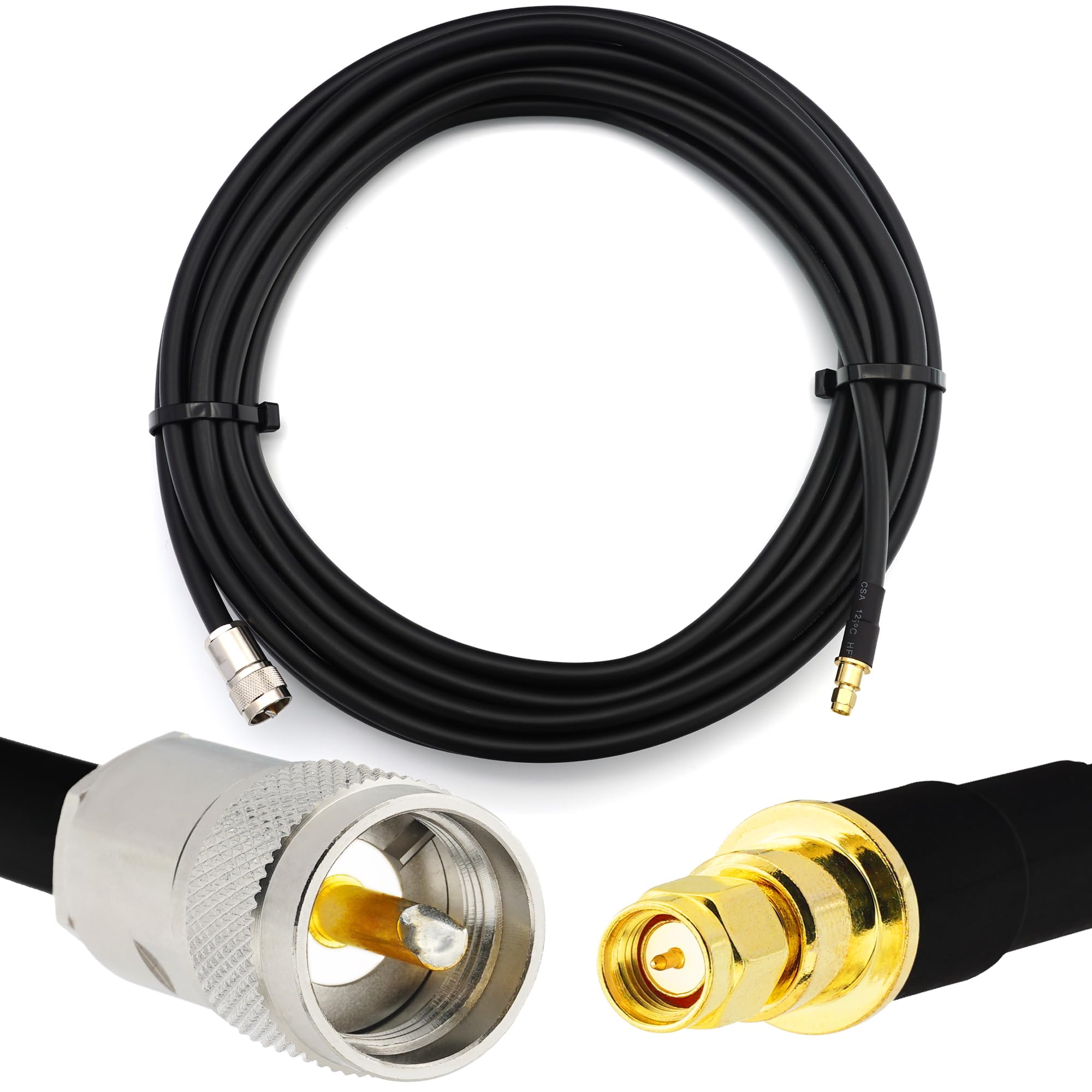 35m PL259 vers SMA mâle UHF câble coaxial étanche IP67 — HF400 Flexible 50 Ohm Câble d'extension (équivalent LMR400 UF UltraFlex) — pour HAM CB Radio Antenne Mesureur de TOS Amateur Ondes courtes RF