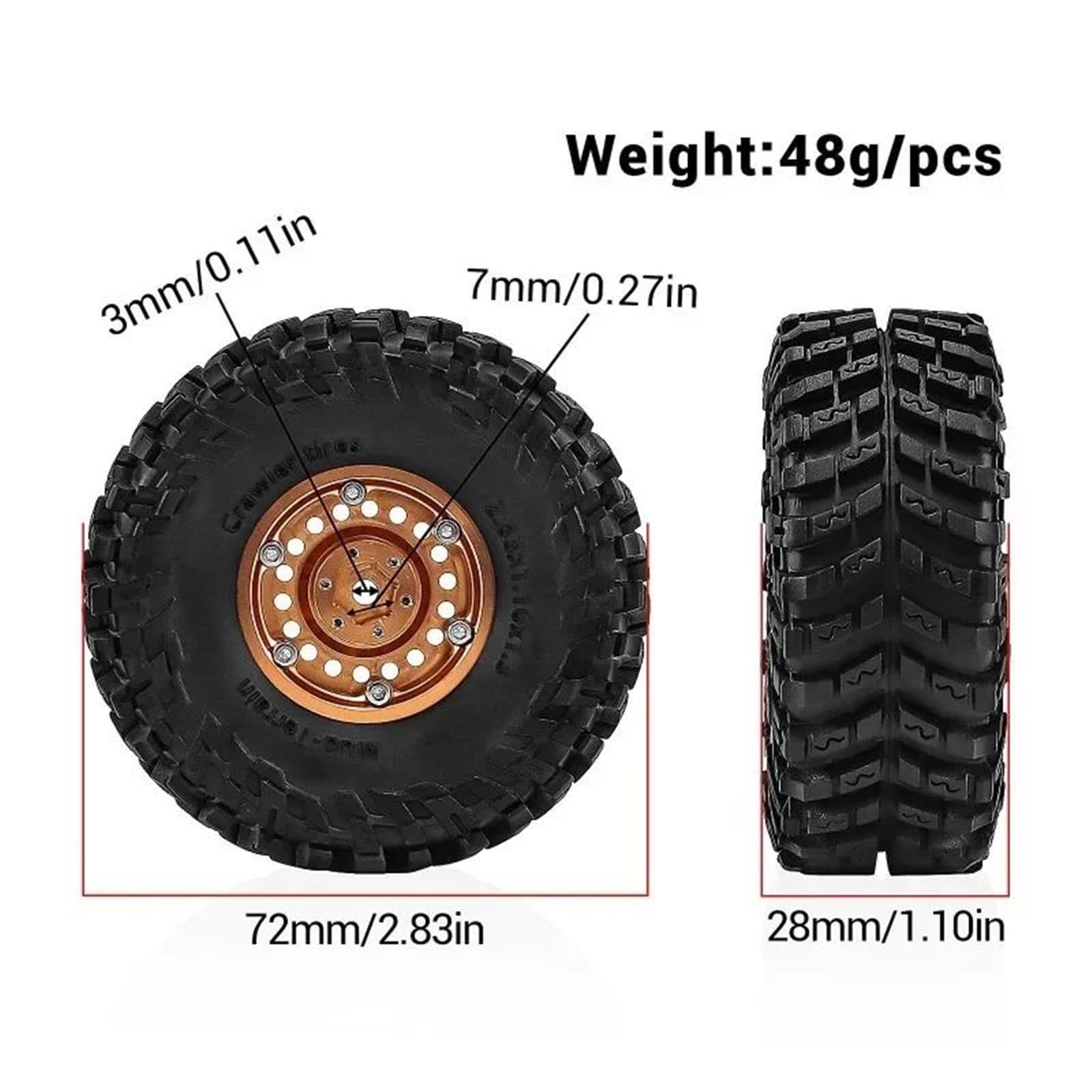 Per Trx4m Per Scx24 Per Fms Per Ascent-18 1/18 Rc Parti Aggiornamento Auto 1.3 Pollici Mozzo Ruota Pneumatico Arrampicata Hubw341 Ricambi Modellini RC