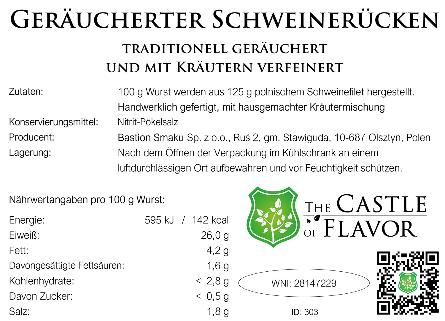 Geräucherter Schweinerücken – traditionell geräuchert und mit Kräutern verfeinert- Wurstwaren 2x350g - Trockenwurst - Rohwurst - Dauerwurst am Stück - Trockenfleisch - getrocknete Wurst Snack