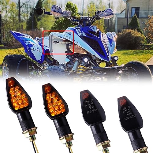 DREAMIZER 4 × Motocicleta Delantera Trasera Señales De Giro LED Luz Indicador De Lente Lámpara Ámbar Para Motores Y ATV - Negro