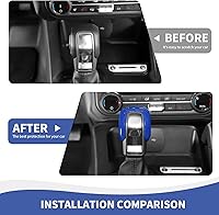 Vista 5 de Cubierta de la perilla de la palanca de cambios compatible con accesorios interiores Ford Bronco 2021-2025, color azul