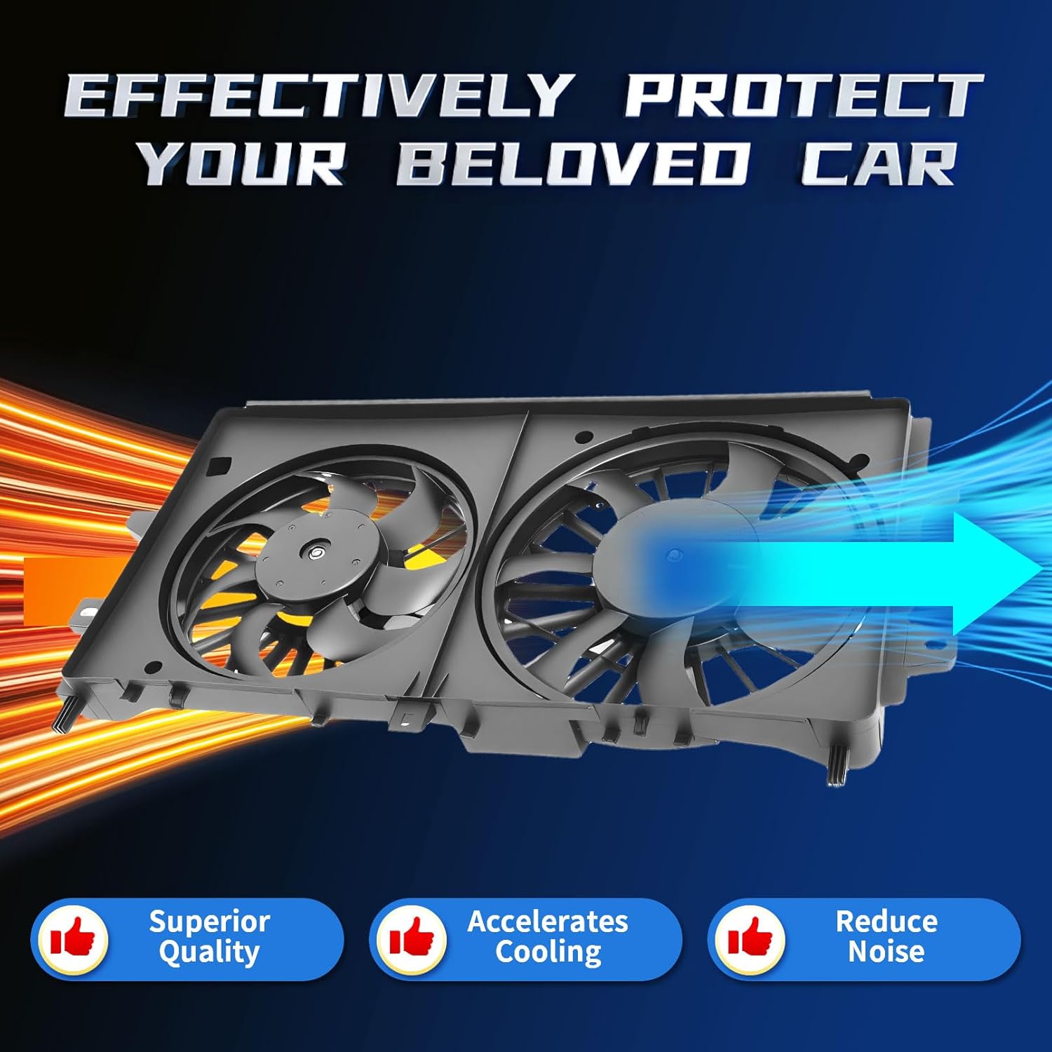 Engine Radiator Cooling Fan Assembly Compatible with Sienna RX350 2010-2016 V6 3.5L Replace 163610P180 163610P440 163630P370 163630P380 Dual Radiator Fans with Shroud