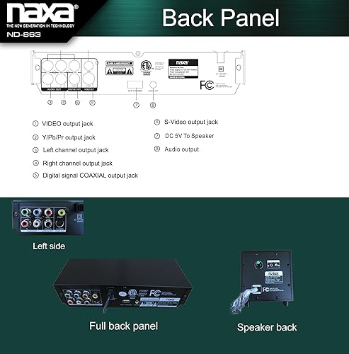 Miniatura 5 de Naxa Electronics ND-863 Sistema de altavoces DVD de cine en casa de 2,1 canales