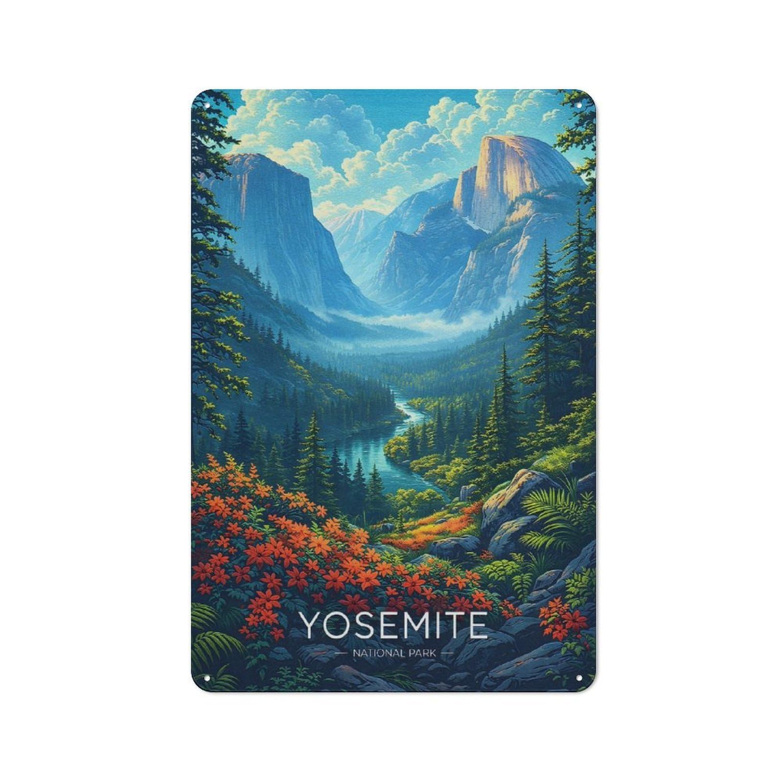 Junmoney Style-3 For Café Or Restaurant, Yosemite National Park Landscape Retro Metal Sign 30X20cm, Gift For Café Owners And Decorators During The Christmas Season