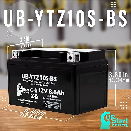 Miniatura 4 de Reemplazo para Yamaha YZF-R1 1000CC 2007 activado de fábrica, sin mantenimiento, batería de motocicleta - 12V, 8.6Ah, UB-YTZ10S-BS