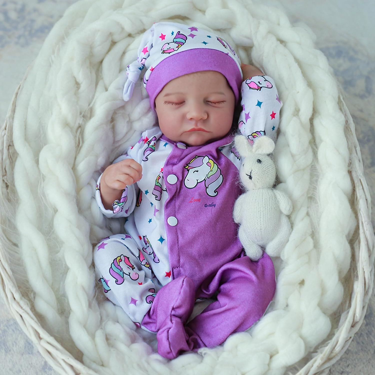 WOOROY Realistic Reborn Baby Dolls, 18 Inch Sleeping Full Vinyl Body Girl image 3