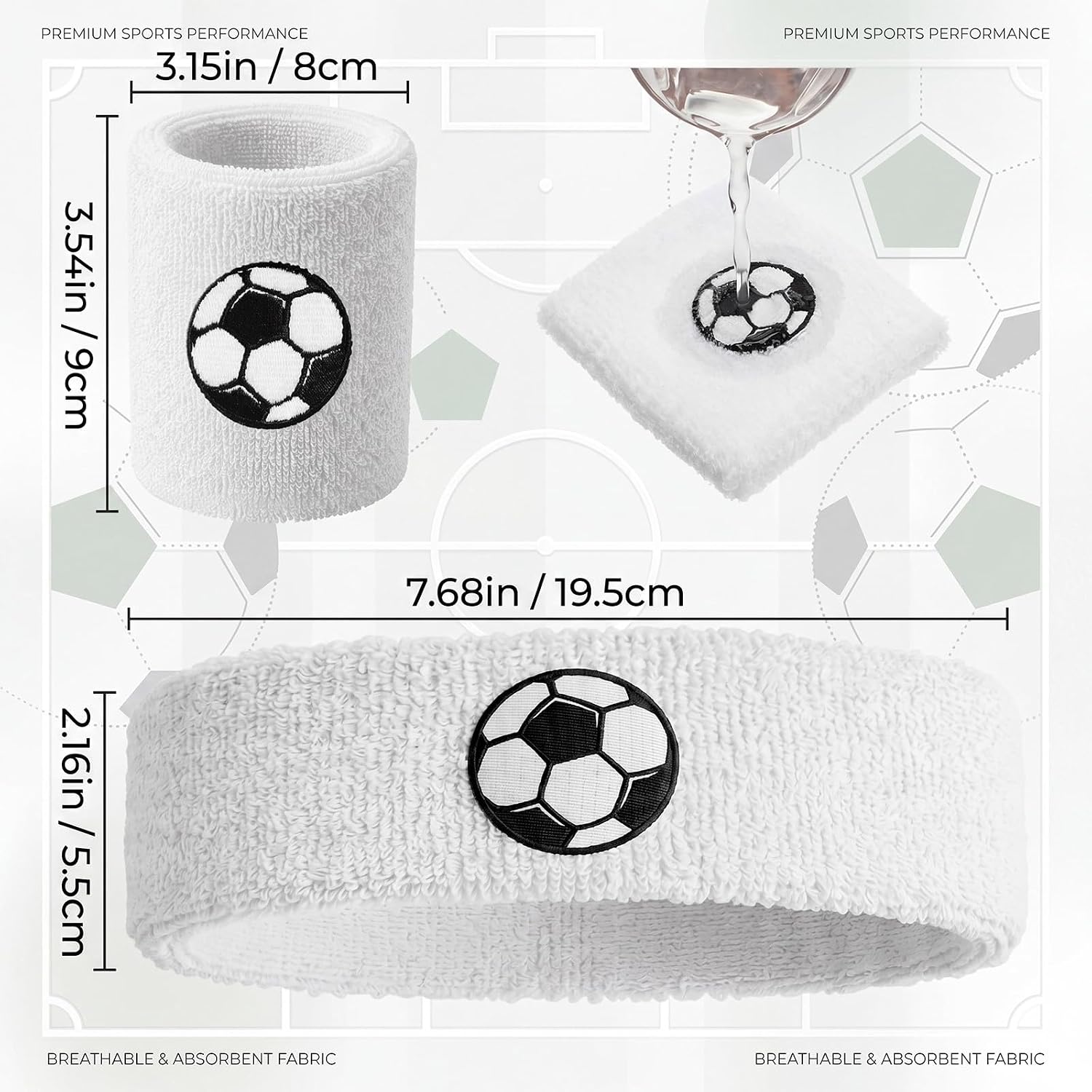 Civaner 12 Pcs Sweatbands Headbands Wristband Set Men Women