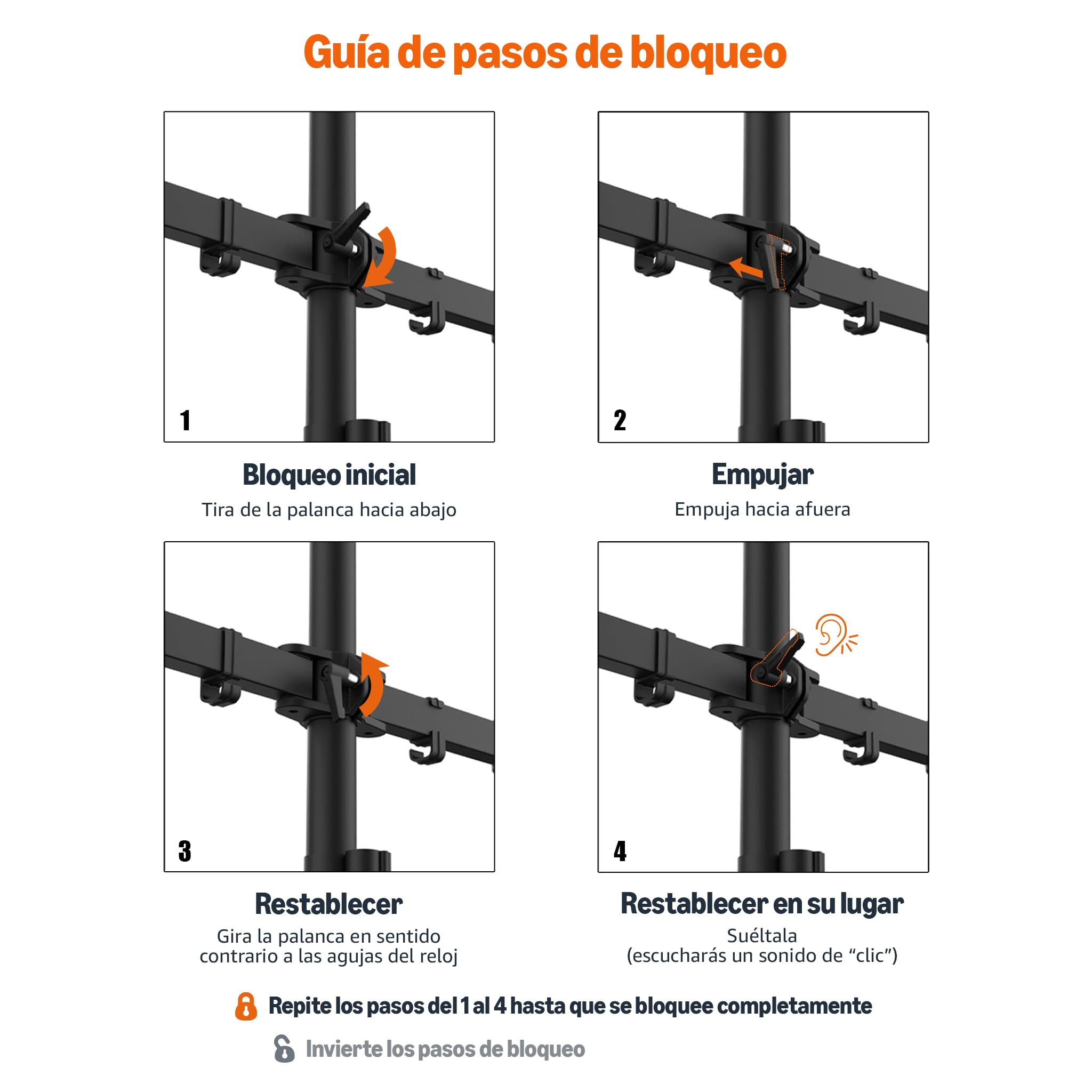 Amazon Basics Soporte de Escritorio con Brazo Ajustable para Monitor Dual, Compatible con Monitores de Hasta 32 Pulgadas y 10kg por Brazo, Tensión Ajustable, VESA 75 x 75/100 x 100, Negro
