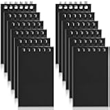 12 Pcs Mini Notebook for Kids Small Pocket Note Books Bulk Black Notebooks Small Spiral Notepad Memo Note Pads for Kids Adult Work Home Office School Classroom Party Favor Supplies