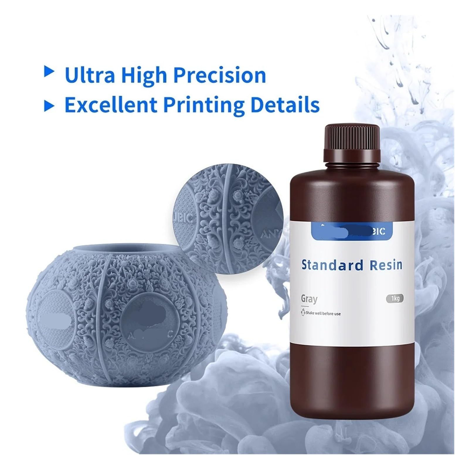 Resina UV Estándar De 3 Kg For Impresora 3D Photon, Material De Impresión, Modelos De Figuras, LCD UV, Líquido Normal, Compatible con Photon(3kg White)