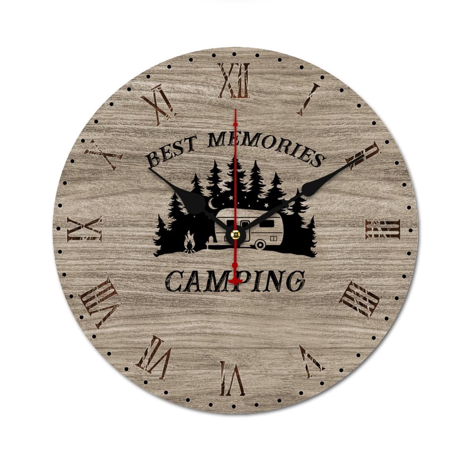 Horloge murale rustique idée cadeau camping et décoration de style maison de campagne