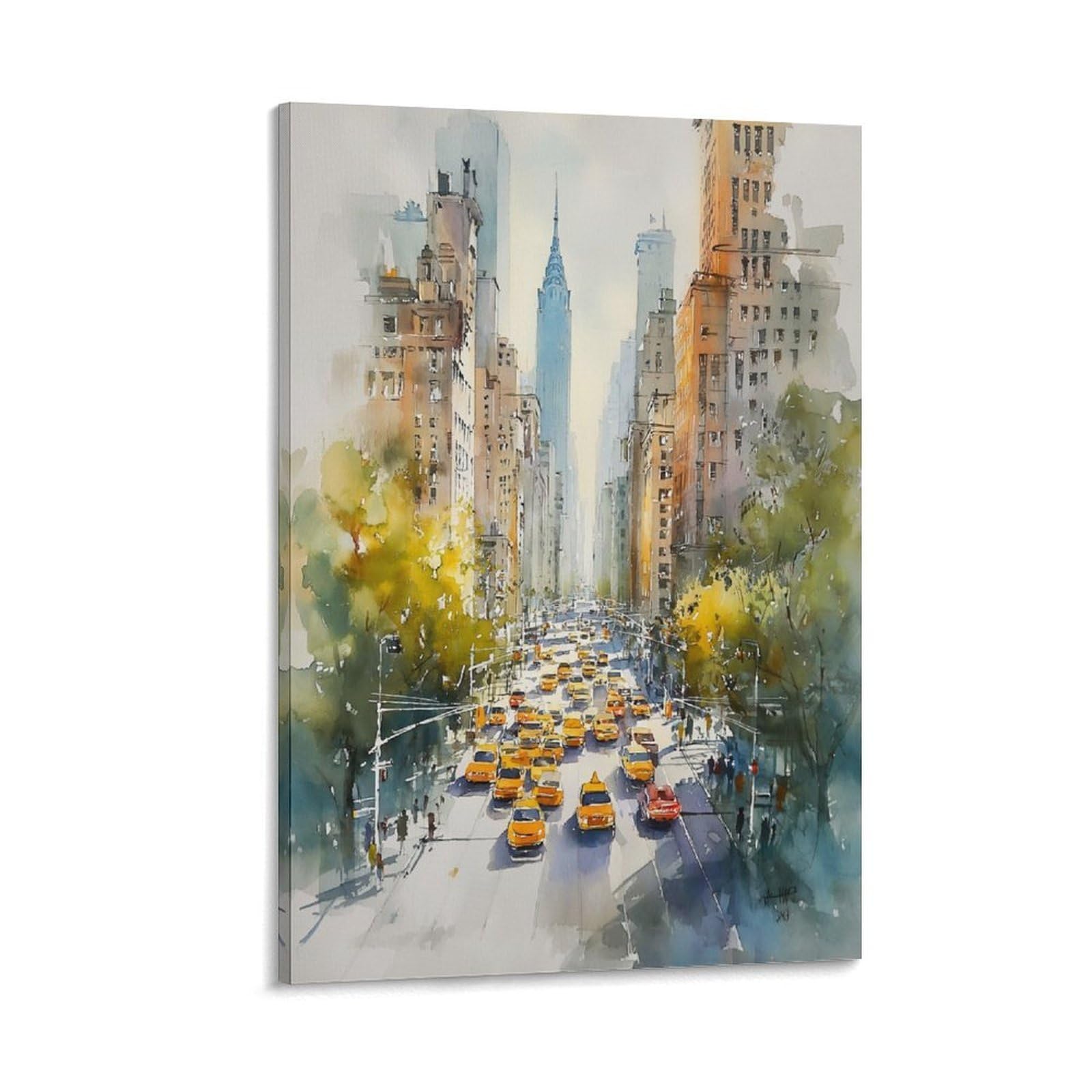 XWYMXZ Pennsylvania City Watercolor 20x30inch(50x75cm) Vintage Travel Poster Watercolor Canvas Art