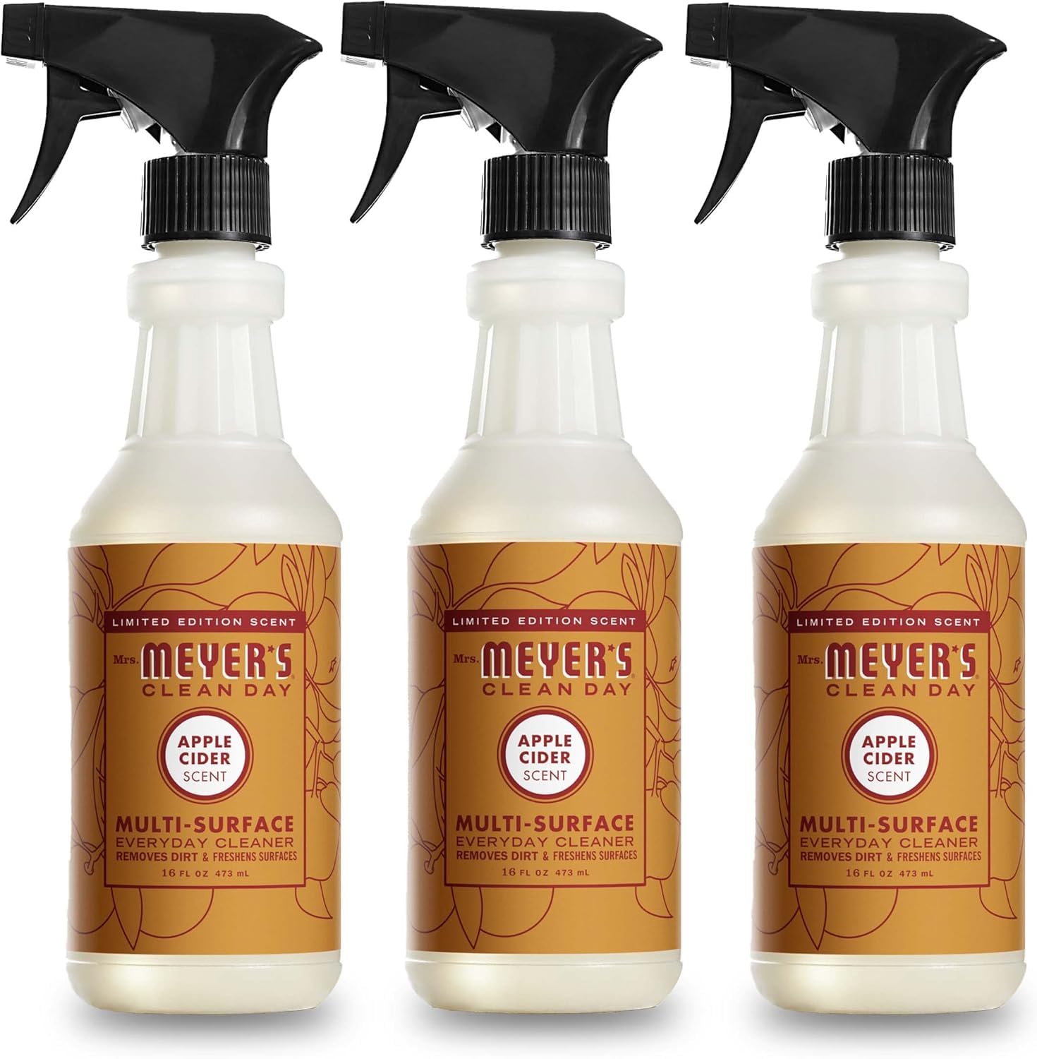 MRS. MEYER'S CLEAN DAY All-Purpose Cleaner Spray, Limited Edition Apple Cider, 16 fl. oz - Pack of 3