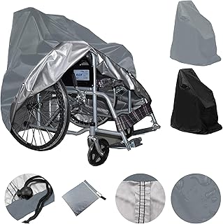 Wheelchair Covers Waterproof,Electric Wheelchair Cover with Elastic Ropeï¼Œ210d Oxford Heavy Duty Wheelchair Cover for Storage,Prevent Rain Wind Dust Sun Uv 39.4x29.5x39.4inch.