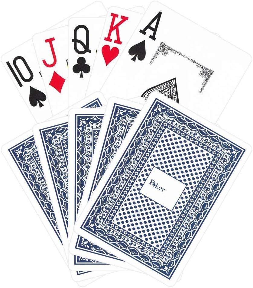 Poker Pack of 2 Decks Plastic Playing Cards Multicolour