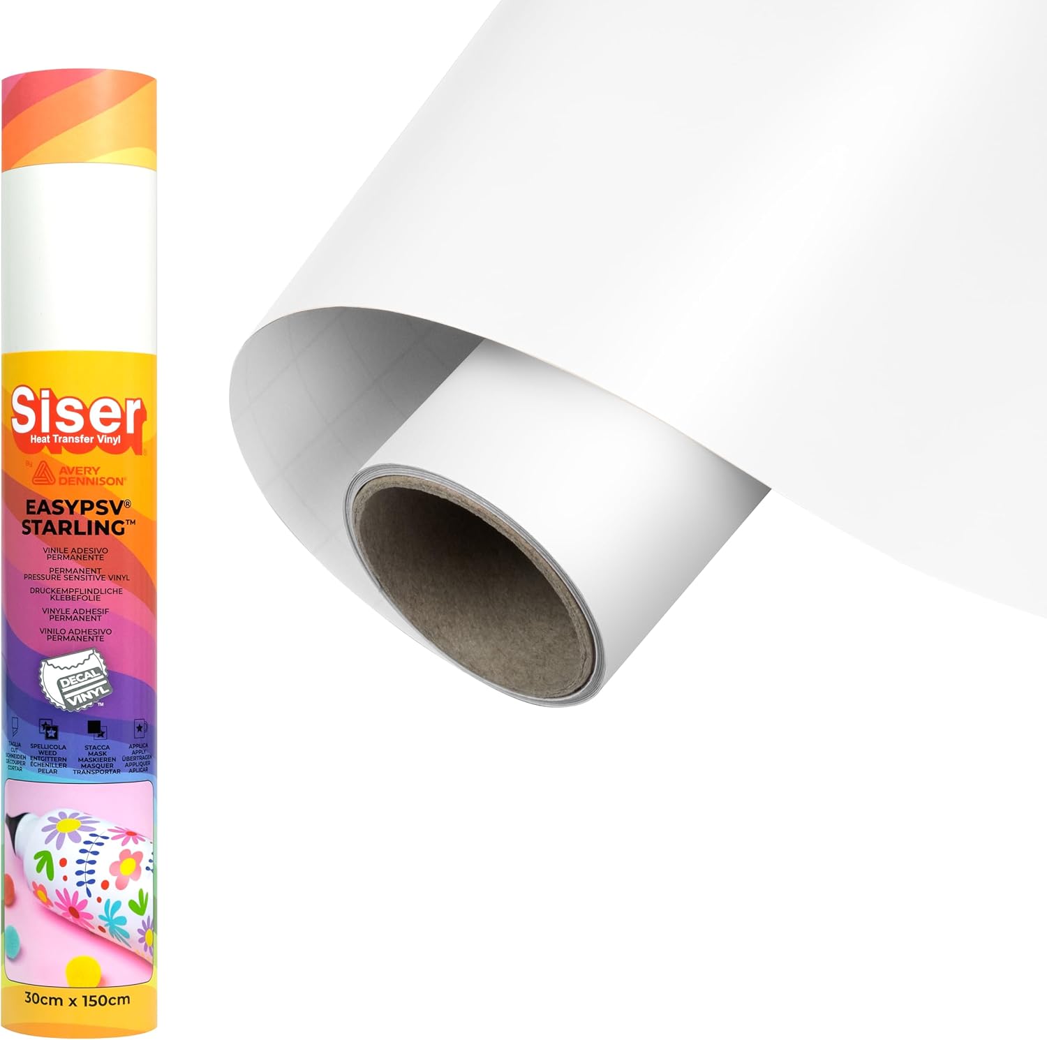 Siser EasyPSV Starling - 150 x 30 cm Gold Gloss Permanent Adhesive Vinyl for Personalizing Items and Hard Surfaces Cutter Plotter Compatible Dishwasher Safe