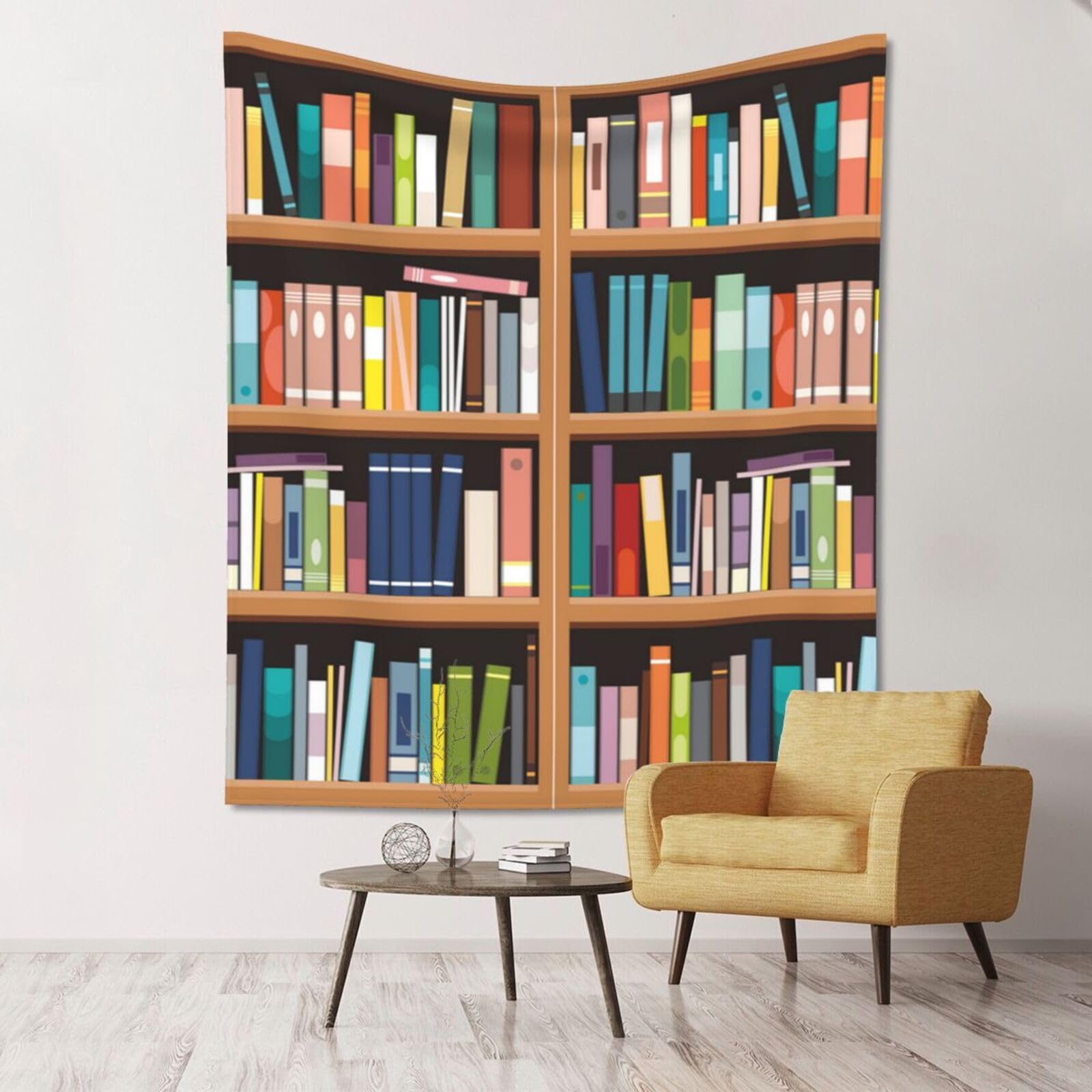 WKSGDSG Large Wall Hanging, Machine Washable Tapestry For Dorm Room, Library Bookshelf, Lightweight Polyester Wall Art For Bedroom Living Room, 152x130cm