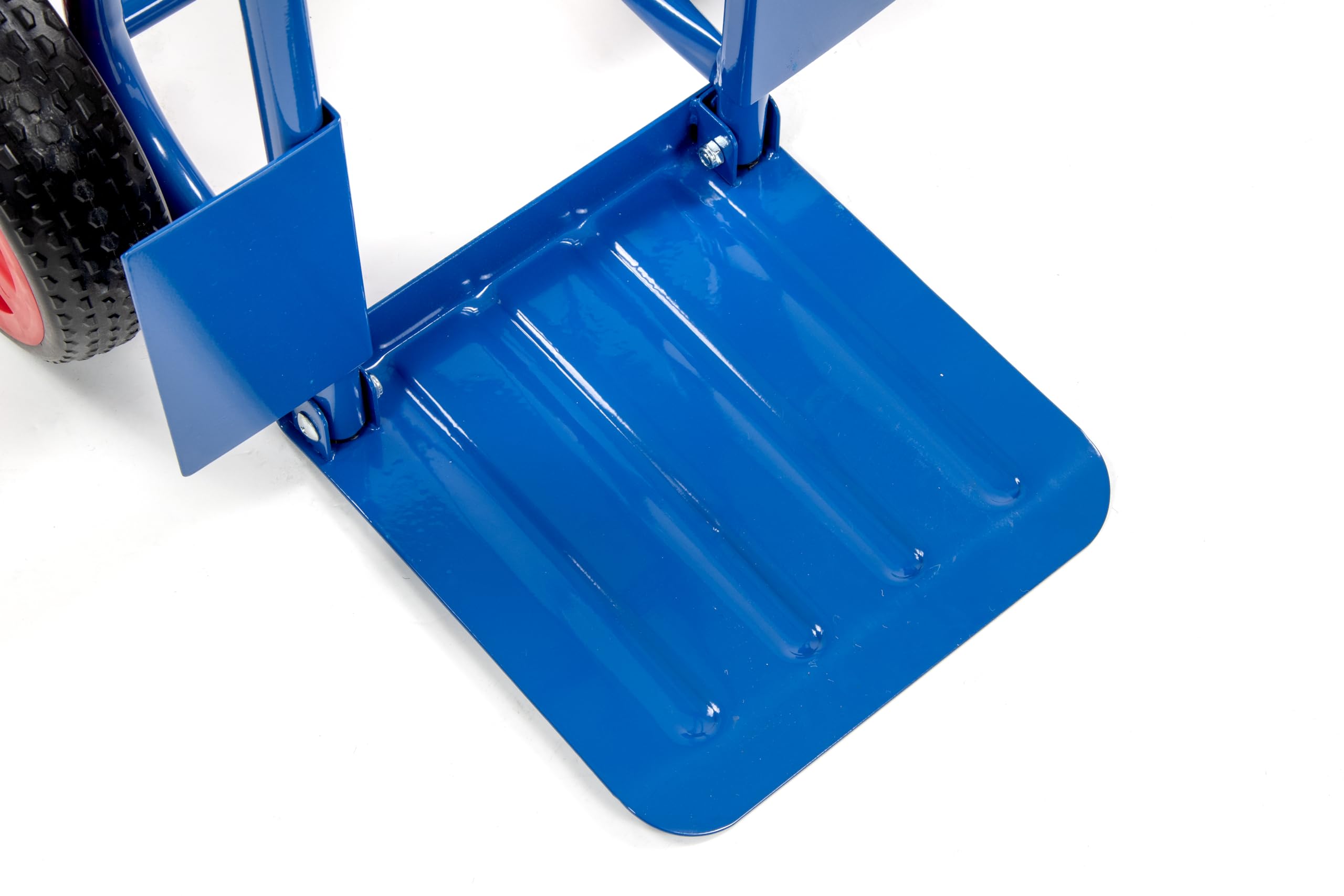 HEMMDAL Sackkarre | 200 kg Tragkraft | HxB 112 x 47 cm | 29 cm Schaufeltiefe | faltbar | aus Stahl | Teleskop-Bügelgriff | Blau | platzsparend | klappbar | Lastentransport | Transportkarre