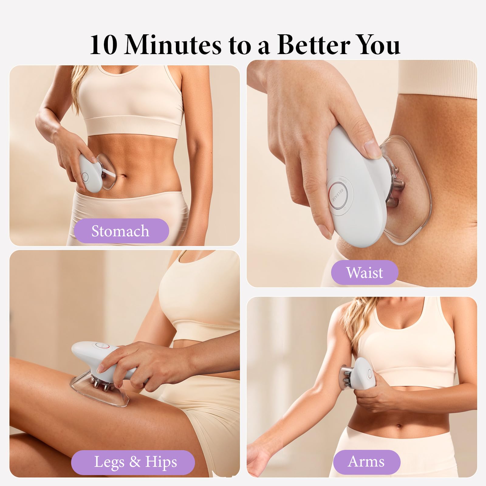 SUNLUXY Body Sculpting Machine, 3-in-1 Portable Massager, Electric Body Sculptor with 3 Adjustable Functions, Skin Tightening, Cupping Therapy & Red Light for Belly, Waist, Arms, Legs and Face