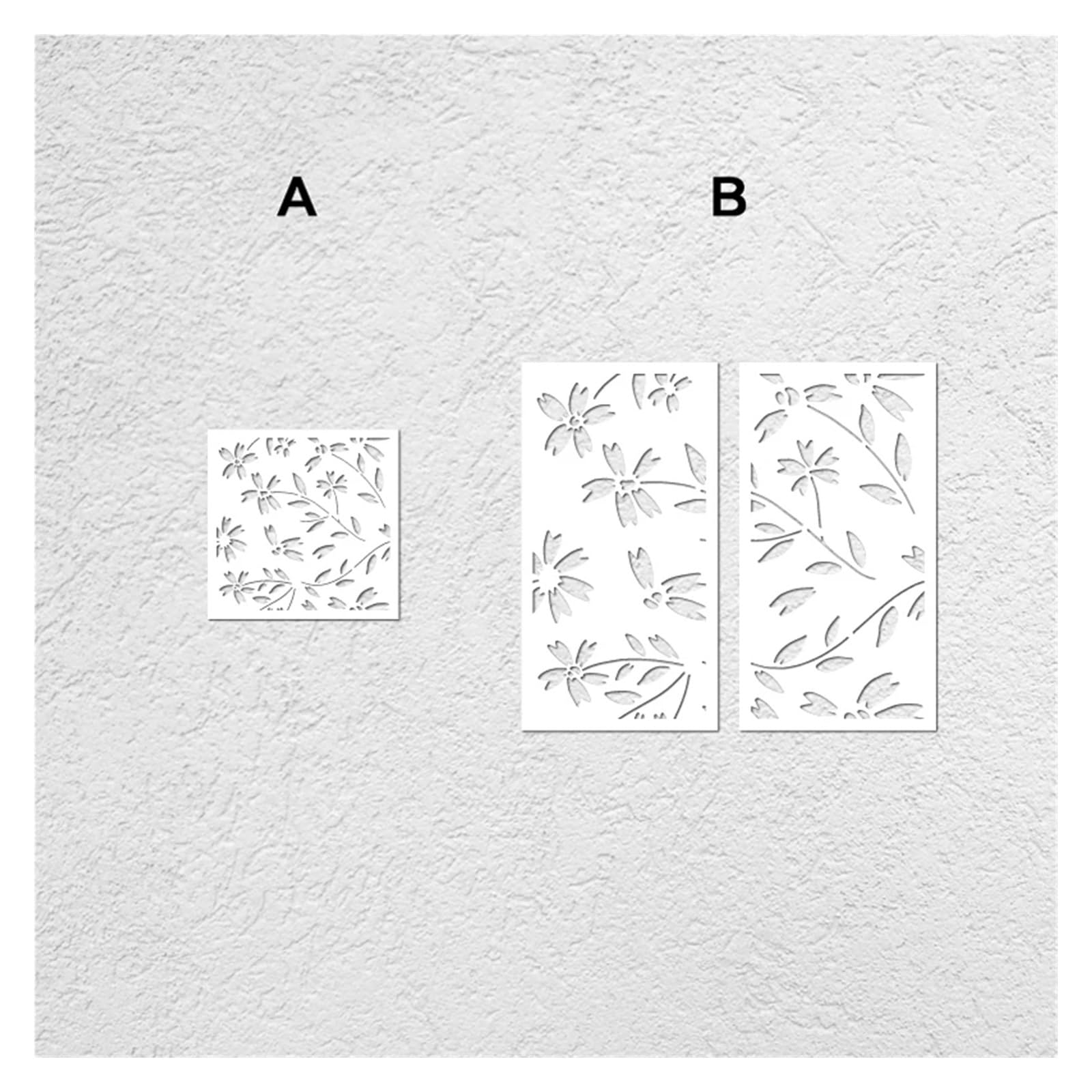 Wandschablone 30 cm – 70 cm Schablone Dekor Wand for Gips dekorative Malerei Vorlage for Malen von großen Blüten Blume(XXL 70cmX70cm - B)