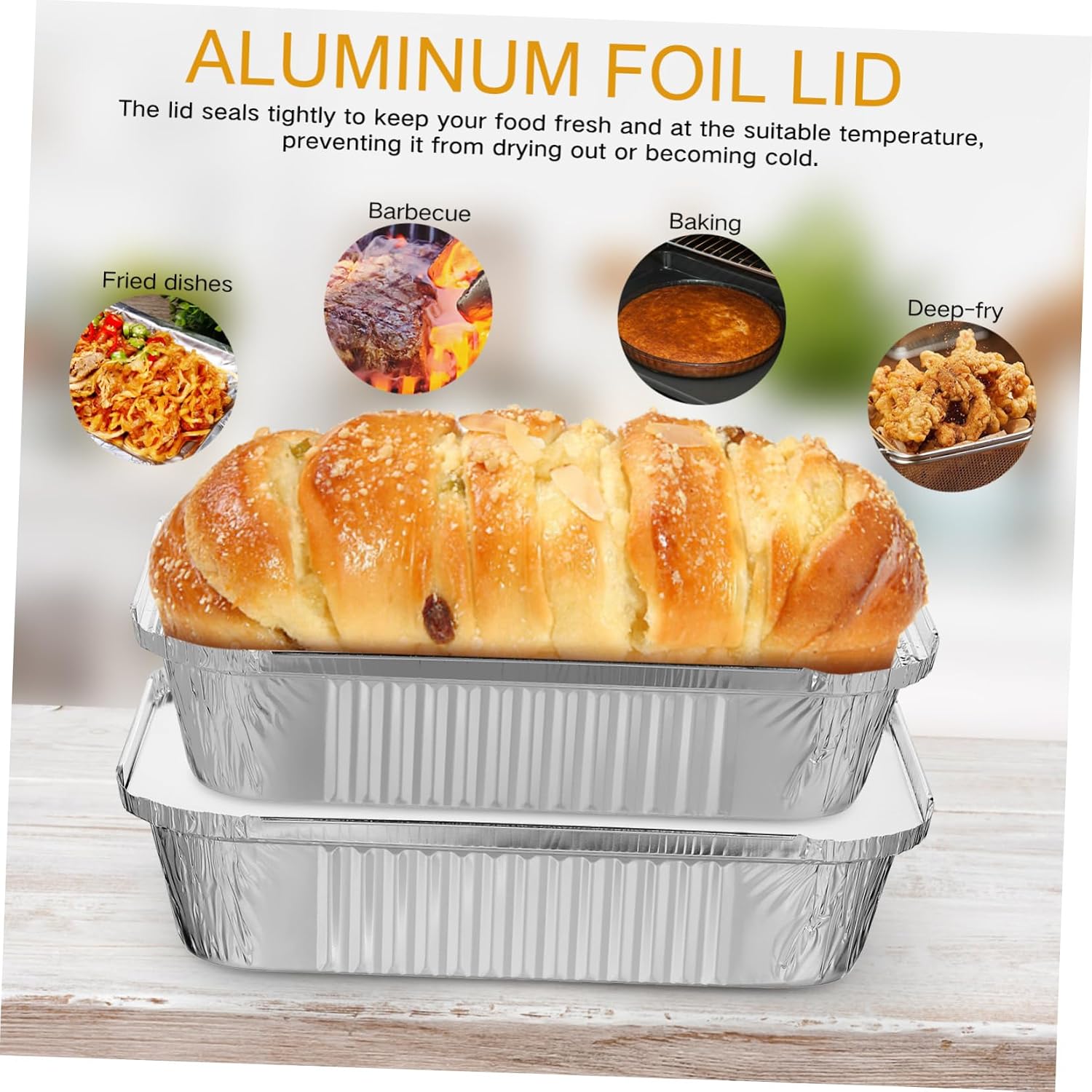 20 PCS Aluminum Foil Pans with Lids Disposable Baking Containers Heavy Duty Foil Takeout Pans for Cooking and Storage Suitable for Parties and Catering