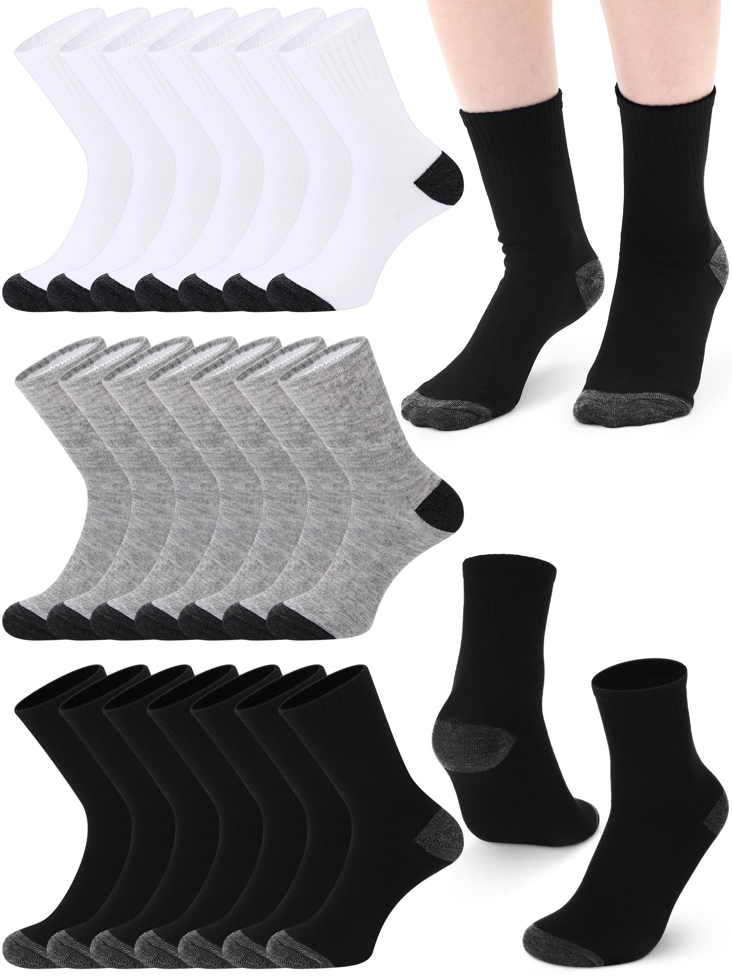 Tarpop 100 Pairs Bulk Mens Socks Moisture Wicking Casual Sports Ankle Socks for Homeless Unisex Adult Men Women