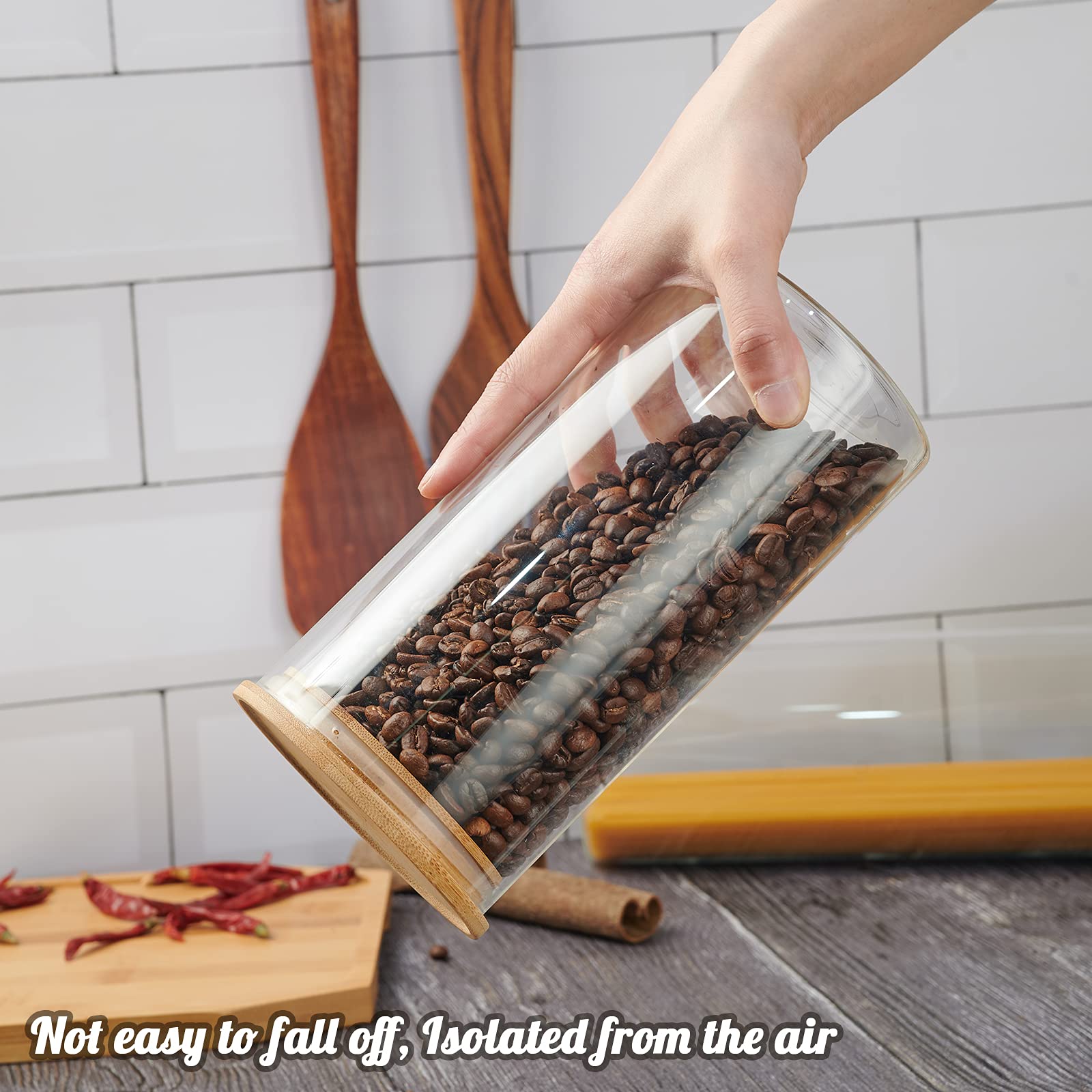 Buy LIFESENCE Glass Canisters Glass Storage Jars with Bamboo Lids