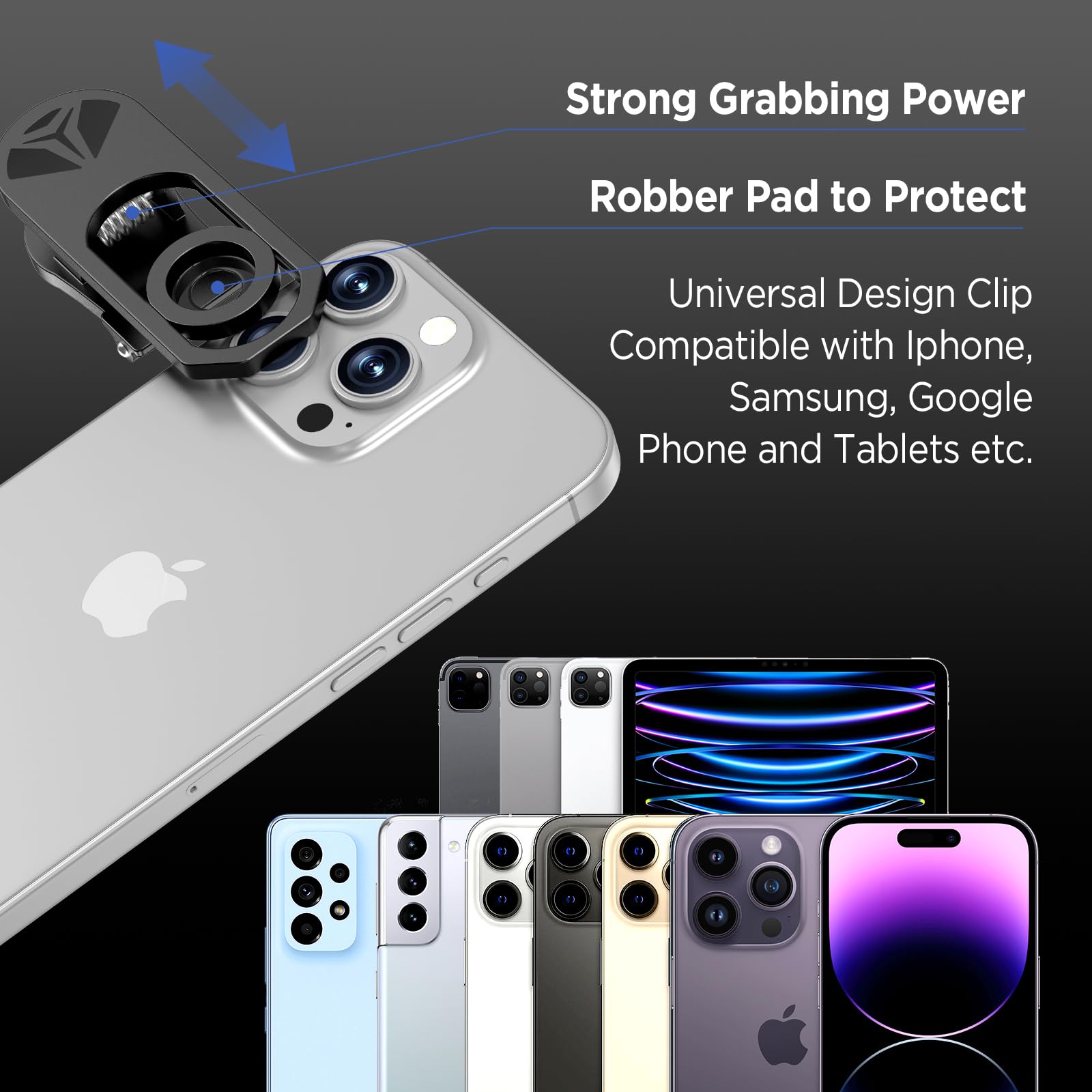 Obiettivo Fisheye HD 200° per iPhone e smartphone Samsung, nero