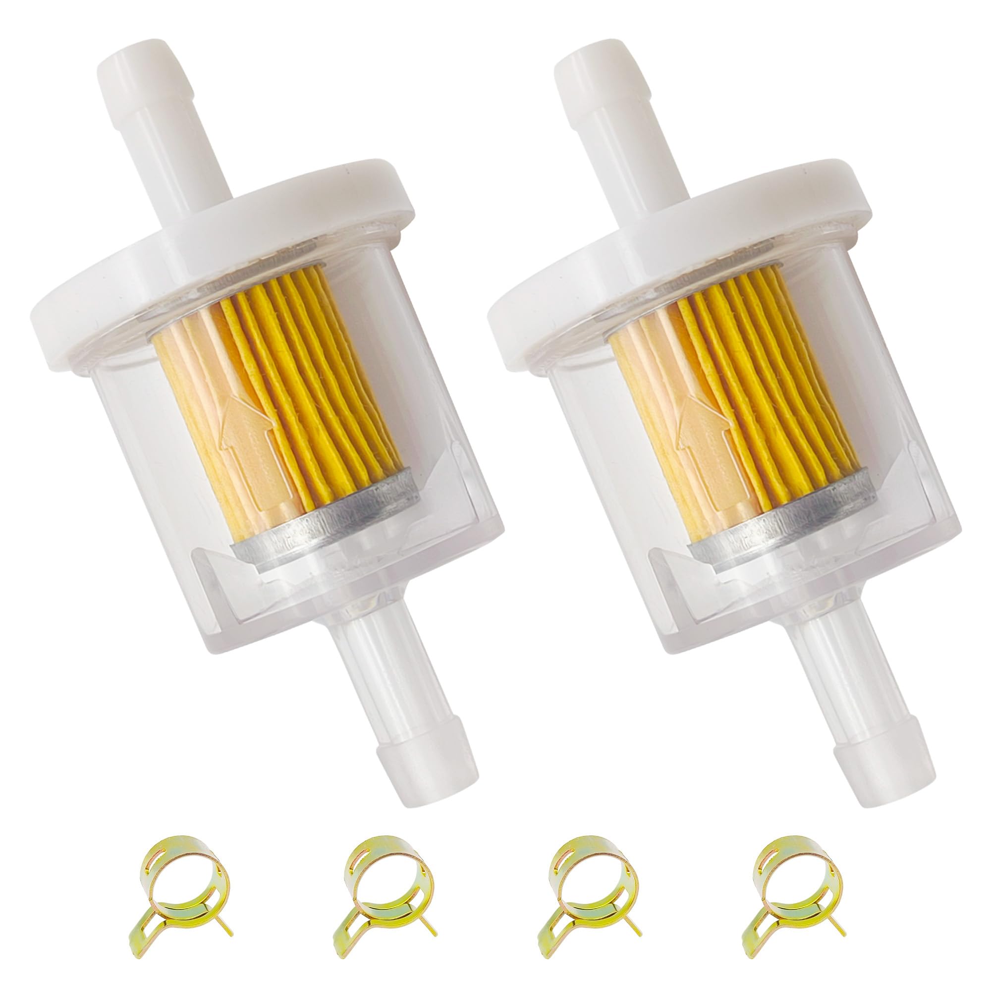 Ape Racing Inline Fuel Filter Universal Fuel Filters For Small Engine Motorcycle Lawn Mower (Pack Of 2) Replace 691035 49019-0027 AM108356