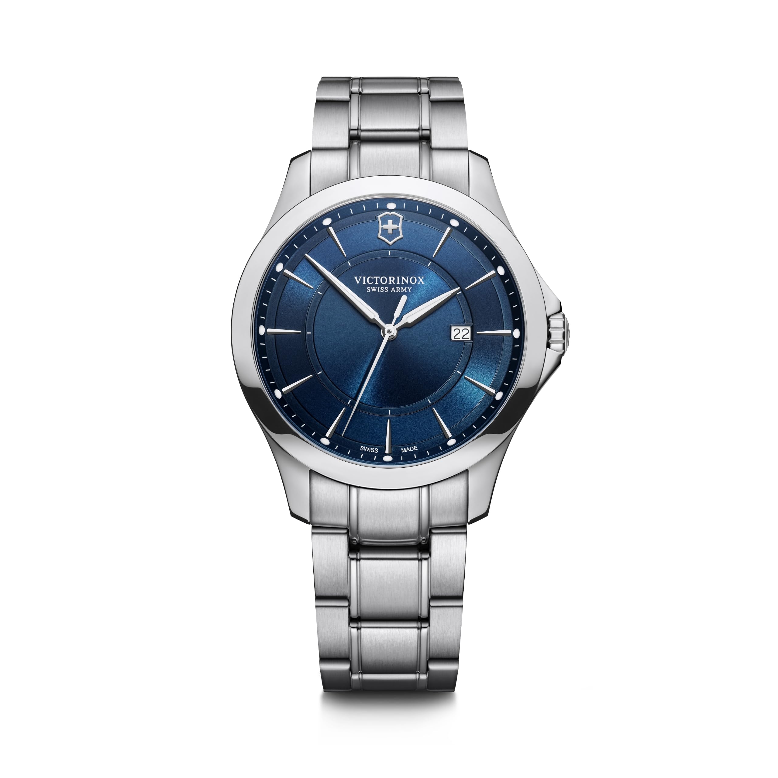 Victorinox Alliance - Analog Quartz Watch for Men - Timeless Wristwatch - Blue Dial and Silver Stainless Steel Bracelet (B086H31QM1) Amazon Price History, Amazon Price Tracker