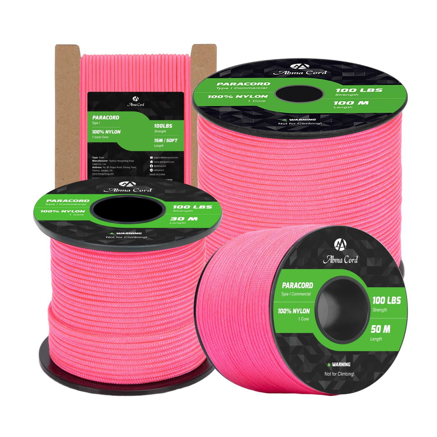 Abma Cord Paracord 2mm 15m 100% Nylon Rope 1 Strand Cord Type I String