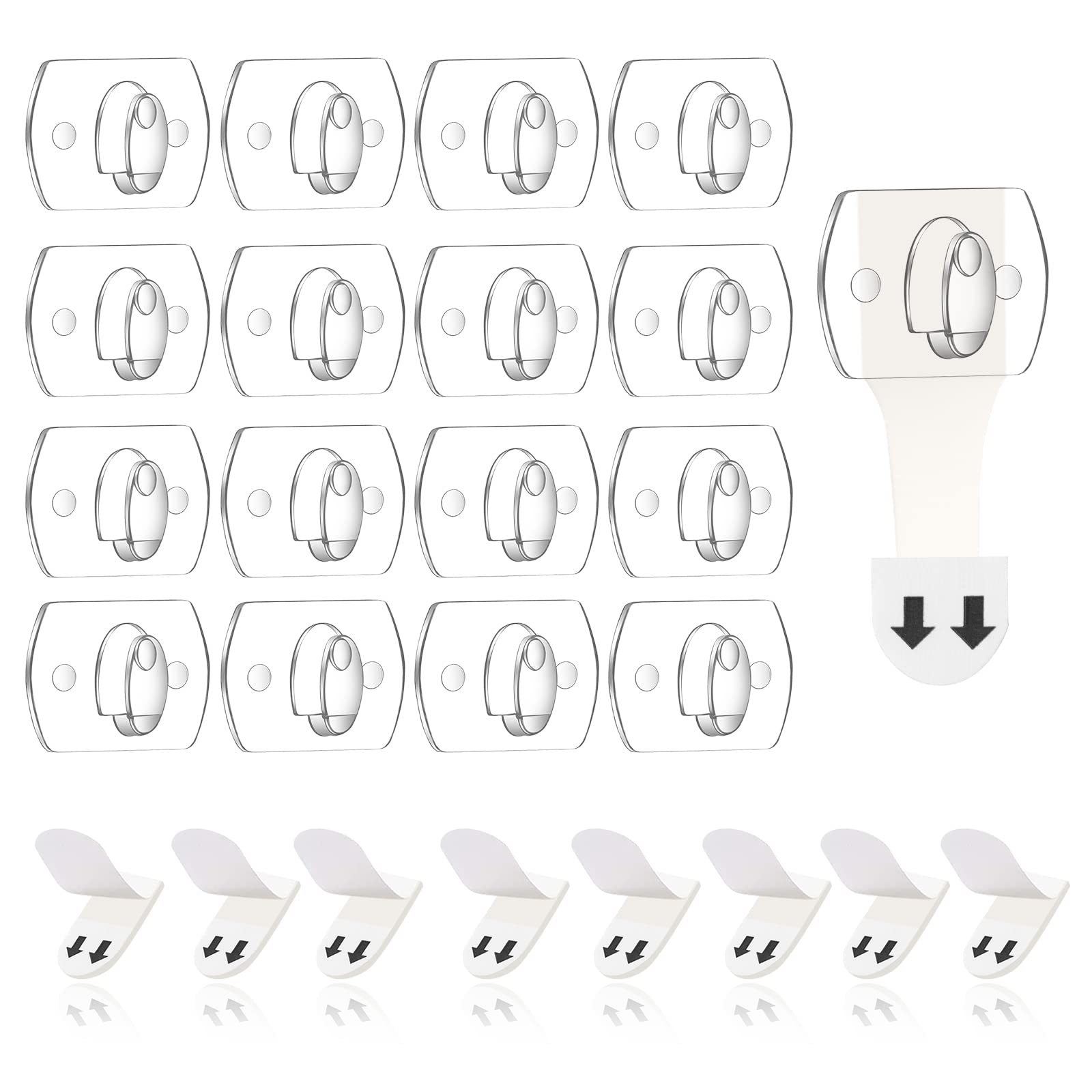 Ainiv 20 Pcs Crochets Adhésifs Muraux Sans Percer avec Bandes Adhésives, Enlèvement Sans Dommage