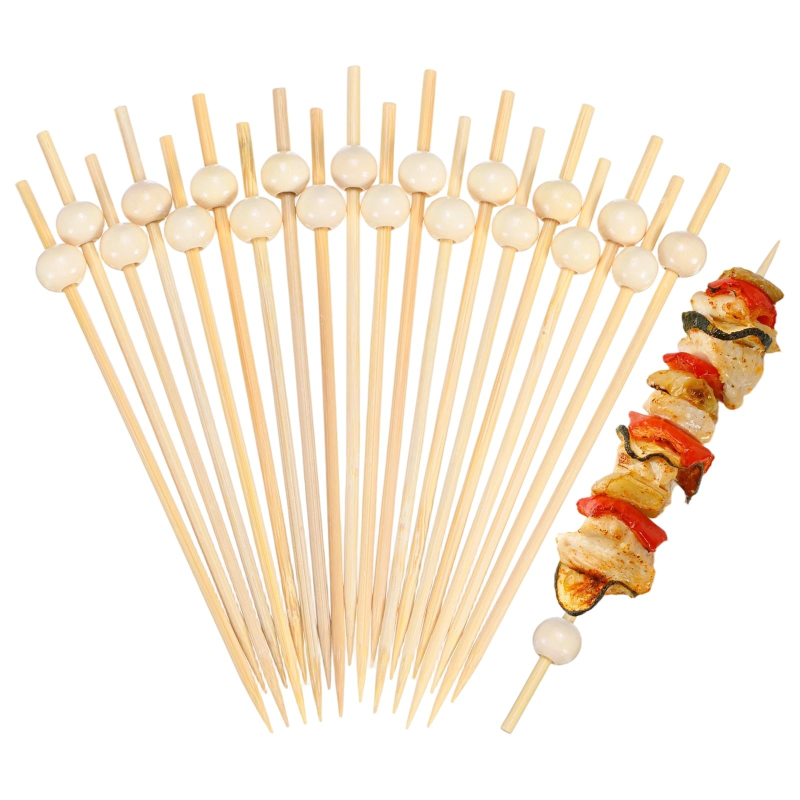 M METERXITY 100-Pack Cocktail Picks 4.7 in Natural Wood Color, Bead — image 1