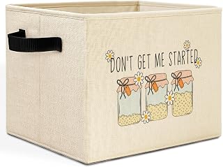 Funny Sourdough Gifts Storage Bins Box with Handles, Don't Get Me Started Humor Sourdough Baking Collapsible Basket Hamper Clothes Toys Organizer for Home Kitchen Bakery