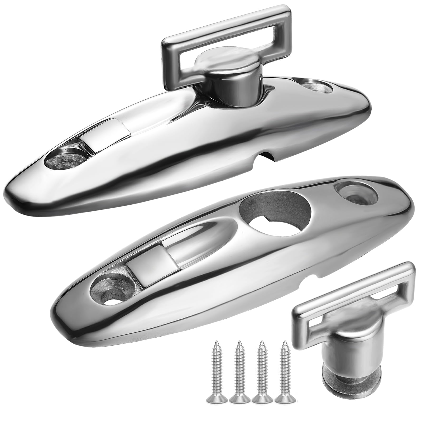 DIALESHU Boat Bimini Top Swivel Deck Hinge for Straps, 360 Degree Swivel Quick Release Boat Fender Hanger 316 Stainless Steel Include Screws (Pack of 2)