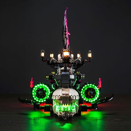 Miniatura 2 de BrickBling Kit de luces LED para Lego DREAMZzz Nightmare Shark Ship, versión de luz de control remoto compatible con Lego 71469, no incluye modelo