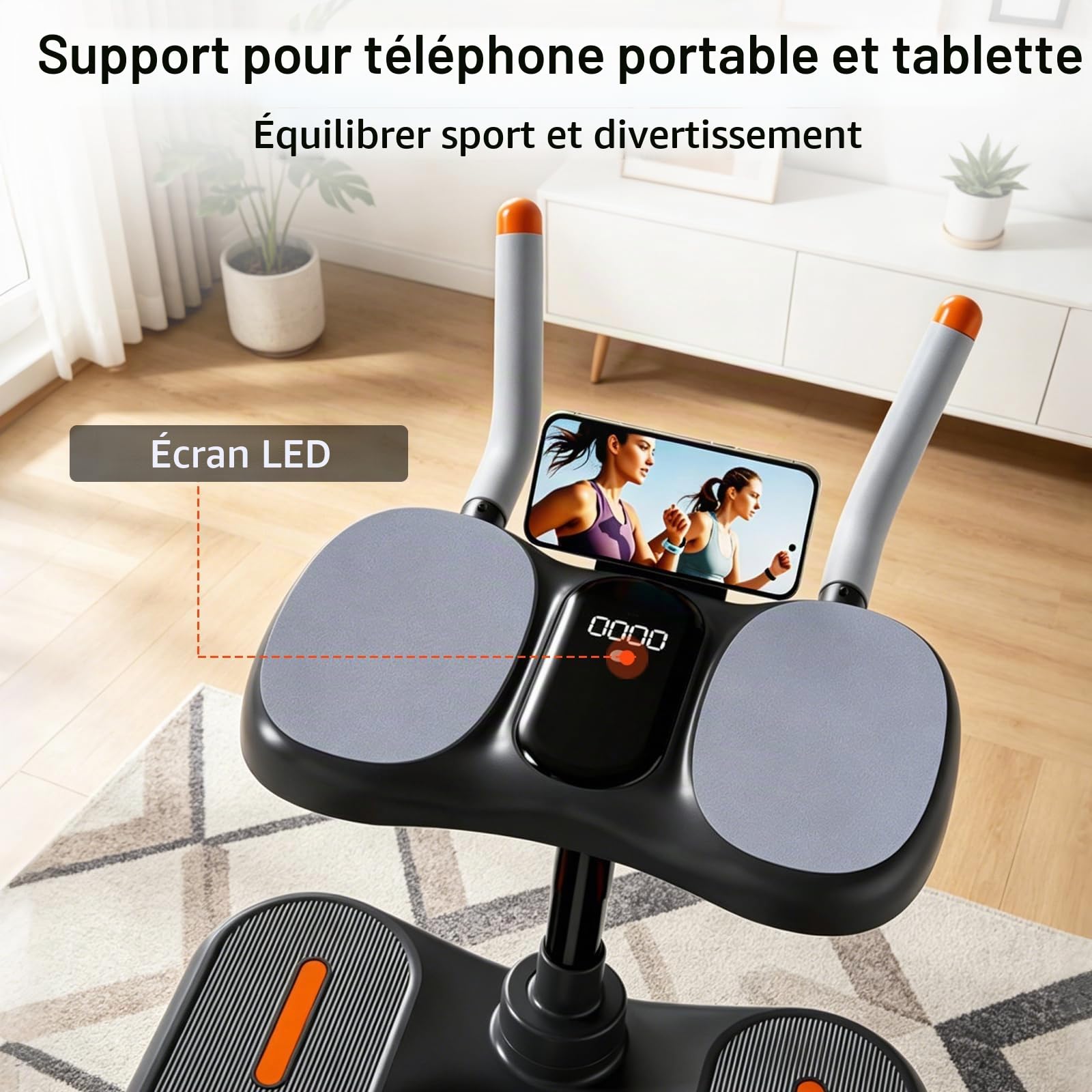 Entraîneur de Torsion de la Colonne Vertébrale 6 en 1 Réglable pour Ramper et étirer la Colonne Vertébrale avec Minuterie Numérique, Support de Téléphone pour Entraînement de Taille, Tonification de